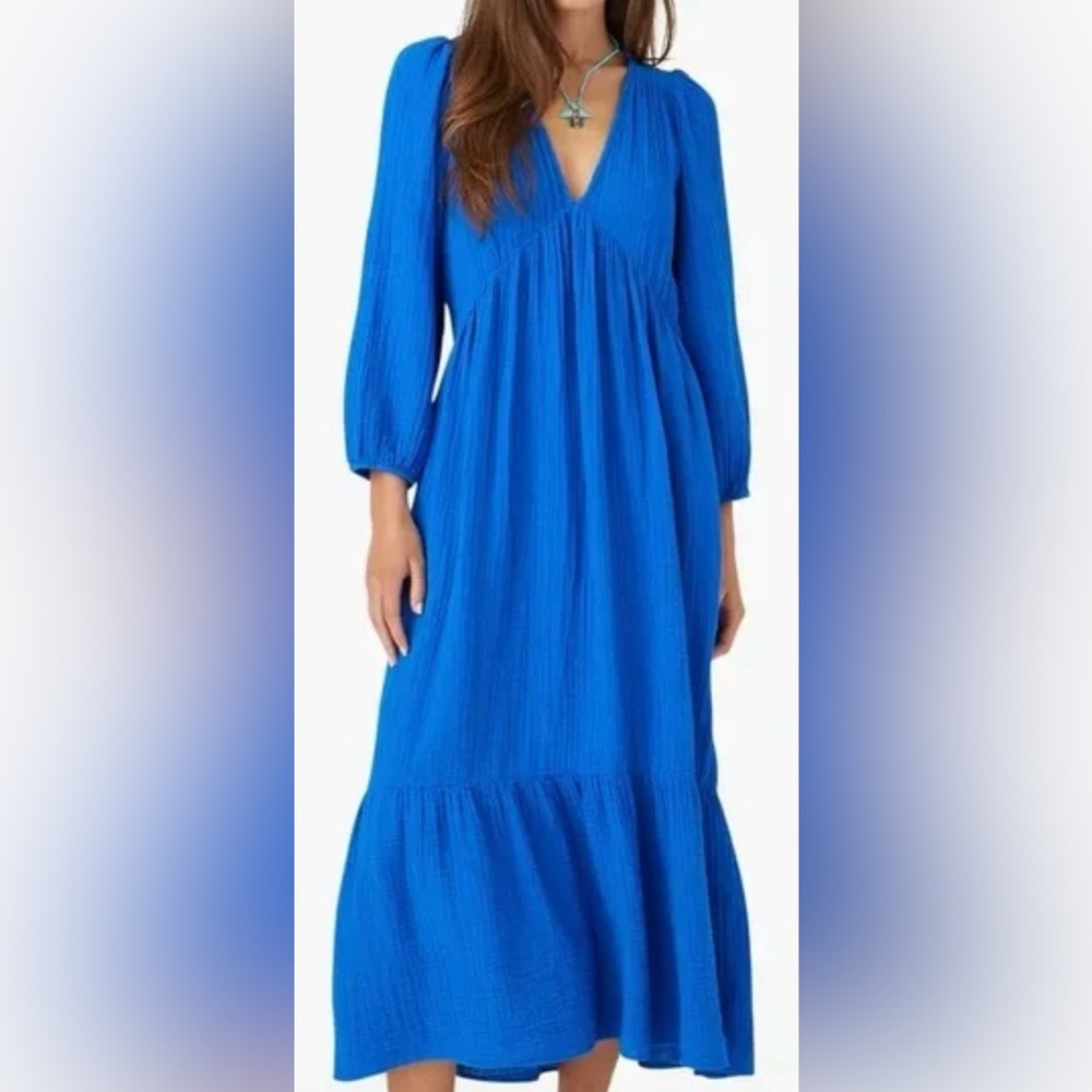 XiRENA Royal Blue Gauze Ella Dress